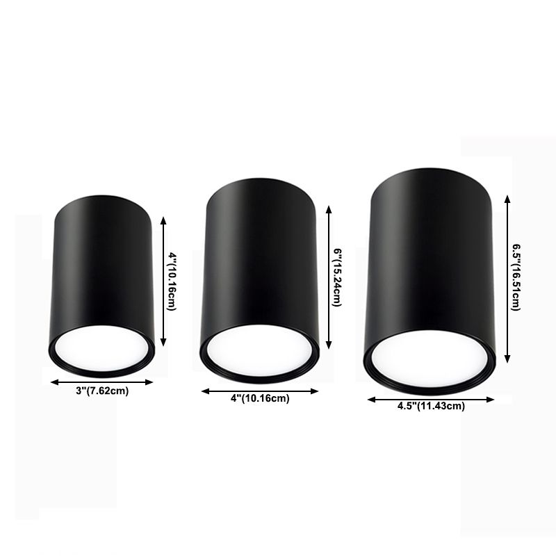 Cylindrical Shape LED Ceiling Lamp Modern Simple Style Aluminium 1 Light Flush Mount for Aisle