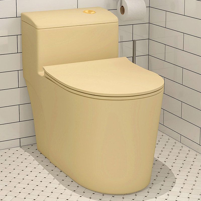 Floor Mount Toilet Traditional Skirted One-Piece Flush Toilet with Slow Close Seat