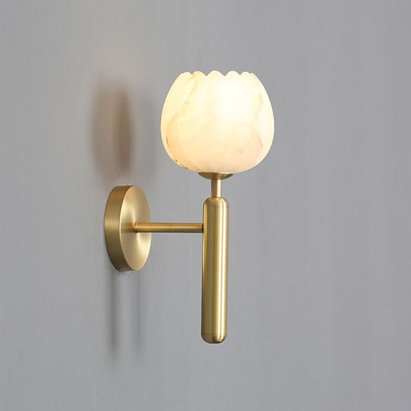 Modern Brass Wall Light Gold 12.5" High Wall Sconce Fixture for Bedroom