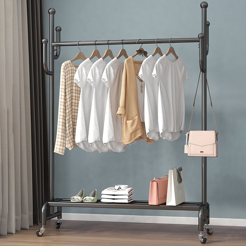 Metal Iron Open Armoire Contemporary Style Armoire with Clothing Rod