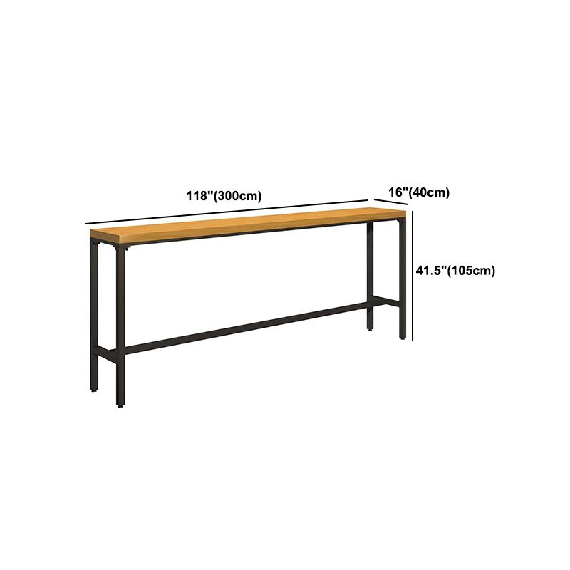 Luxurious Rectangle Solid Wood Bar Table Set 1/6/11 Pieces Counter Table with High Stools