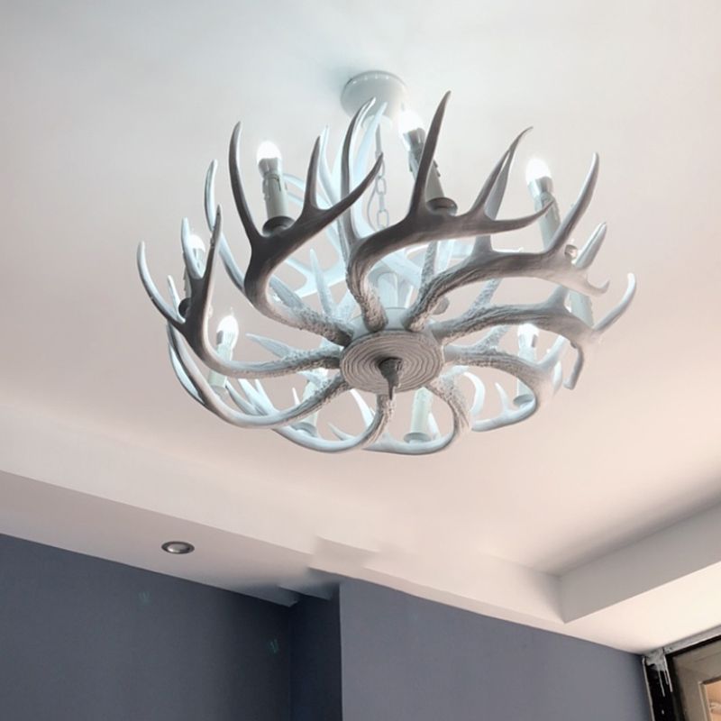 Resin Candle Shape Hanging Ceiling Light American Style Multi Lights Hanging Light