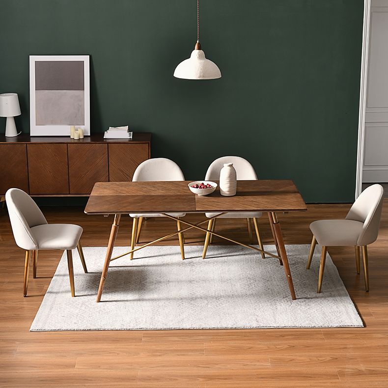 Solid Wood Dining Table Set 1/2/3/5 Pieces Modern Rectangle Dinette Set