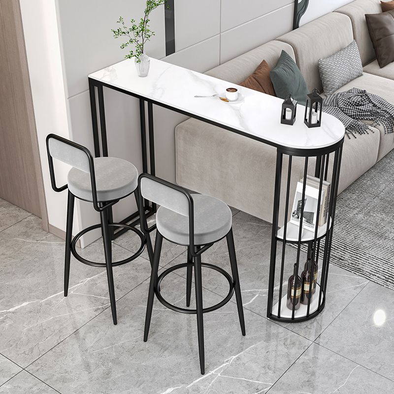 1/3 Pieces Modern Bar Table Set Stone Counter Table with Stools for Kitchen