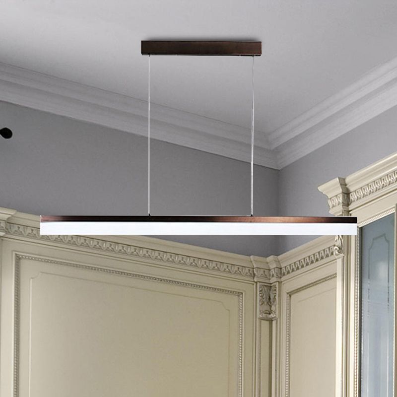 Illuminazione a ciondolo lineare nero/marrone illuminazione in metallo minimalista a LED appeso in metallo in caldo/bianco/naturale, 31,5 "/39"/47 "