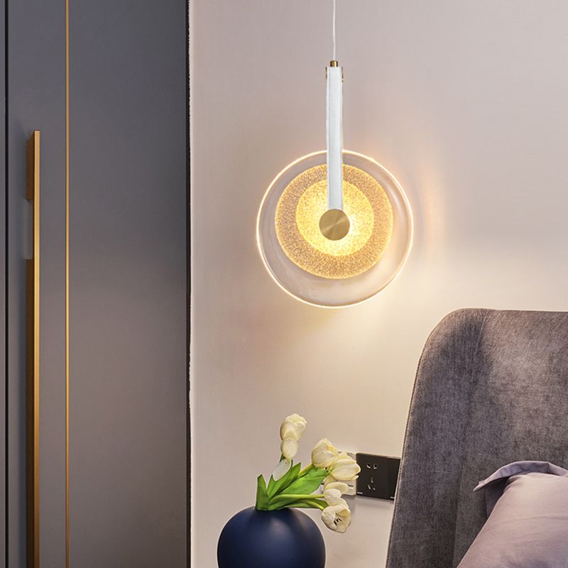 1-Licht-LED-Kreis zeitgenössischer Hanglampe-Kitglas Anhänger Licht für Schlafzimmer