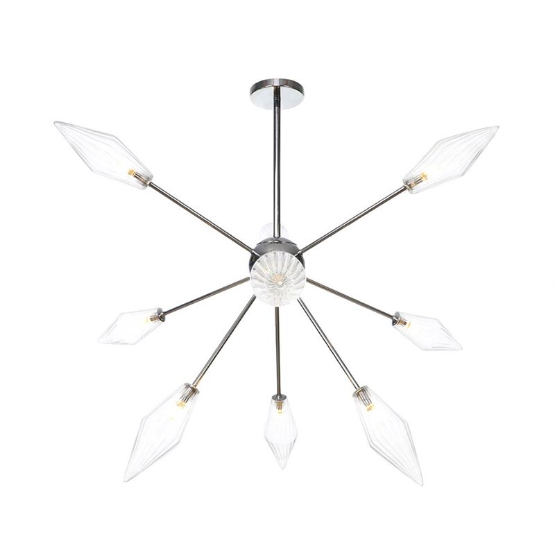 Salon de salon 9/12/15-Light Lampe à lustre suspendue Amber industriel / pendentif transparent avec une teinte en verre en diamant