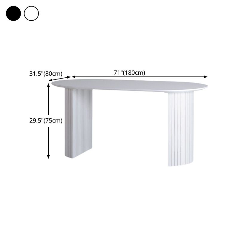 Oval Shape Simplicity Dining Table Fixed Table with Pinewood Solid Wood