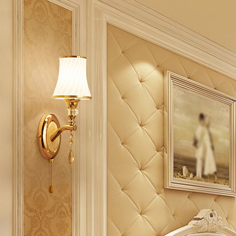 Geometric Shade Multi Lights Glass Wall Lighting Modern Style Wall Mounted Lighting in Gold