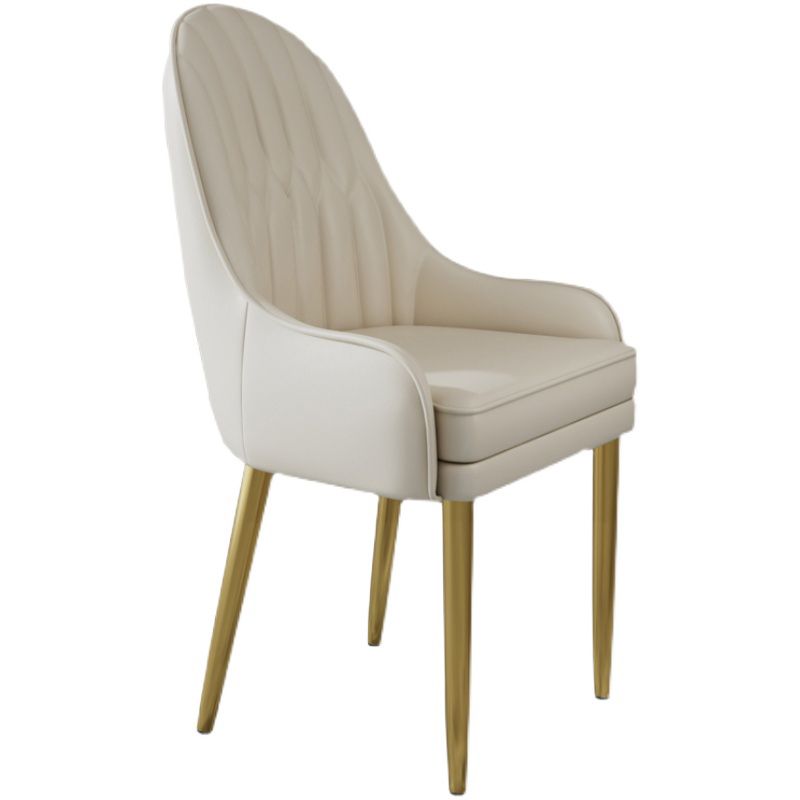 Glam Style Side Chair Leather Indoor Dining Chair for Living Room