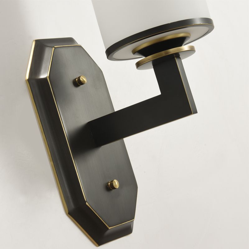 Cylinder Shape Glass Vanity Lamp Modern Style 1/2 Light Vanity Light Fixture