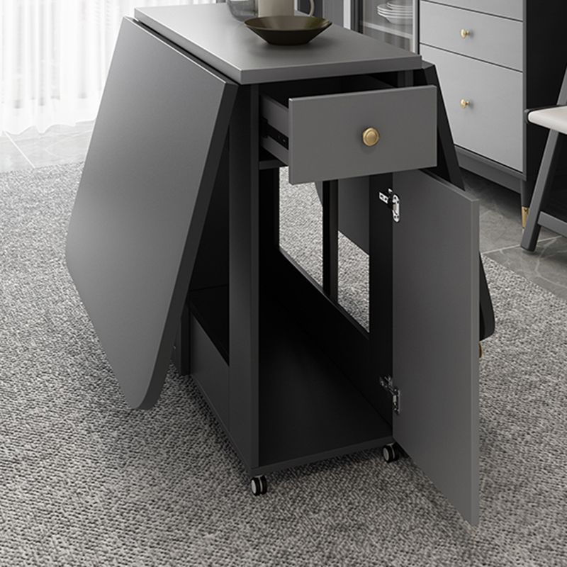 Modern Style Traditional Height Dining Set with Drop Leaf Table and Trestle Base for Home Use