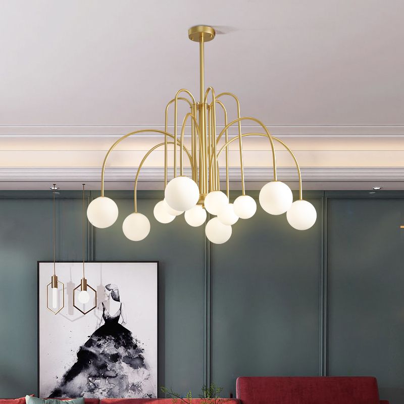 Lampadario opaco di vetro latte moderno di illuminazione lampadario moderno per la camera da letto del soggiorno