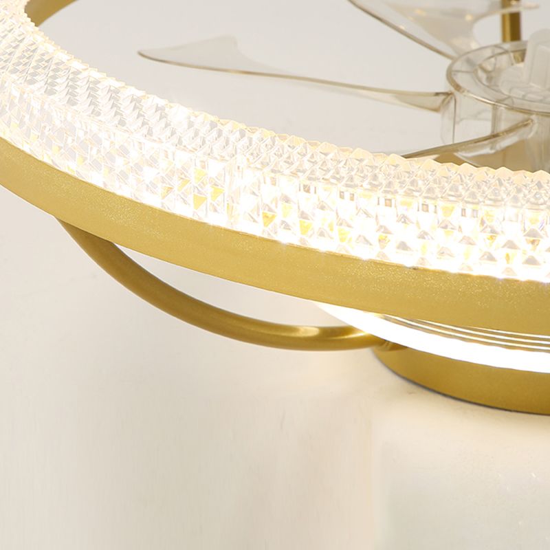 Lampada a ventola a soffitto in metallo in stile semplice con lama a ventola ABS