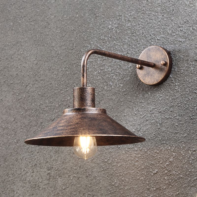 Cone Shaped Wall Lighting Fixture Industrial-Style Metal Outdoor Sconce Light Fixture