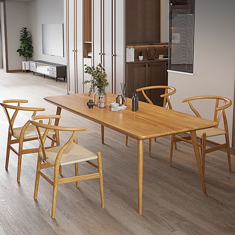 Rectangle 1/4/5 Pieces Dining Set Solid Wood Legs Dining Furniture Set