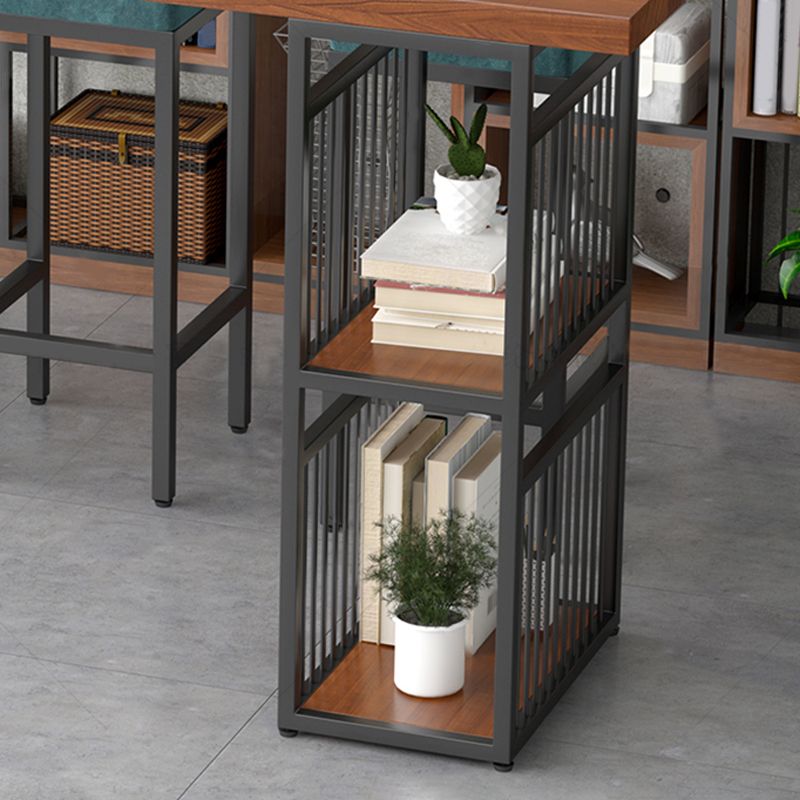 Modern 1/4/7 Pieces Bar Table Set Rectangle Pine Wood Counter Table with High Stools