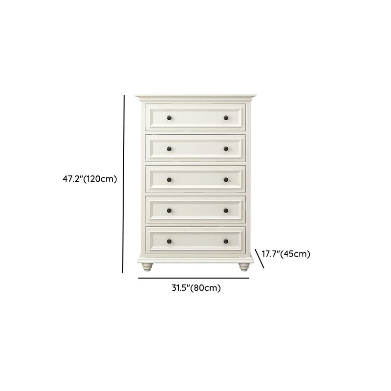 Modern White Vertical Wood Storage Chest with Drawers for Home