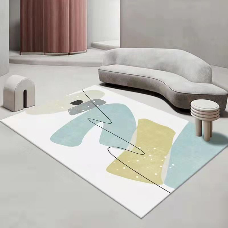 Tapis moderne beige en Polyester, bloc de couleur, avec envers antidérapant, pour la décoration de la maison