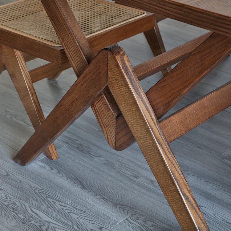 Rectangle Pine Wood Table with Trestle Base Modern Dining Table for Restaurant