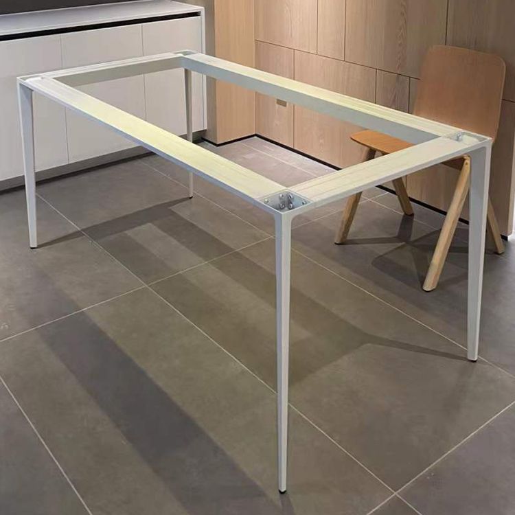Mesa de comedor de piedra sinterizada contemporánea Mesa de comedor de forma rectangular blanco para cocina