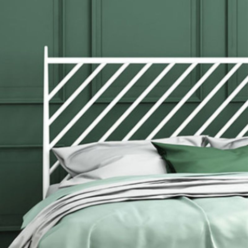 Glam Iron Base Bed with Rectangle Headboard and Metal Legs Open-Frame Bed