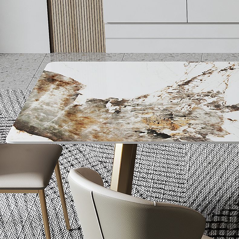 Contemporary Style 1/4/5/6/7 Pieces Furniture Sintered Stone Dining Table Set for Kitchen