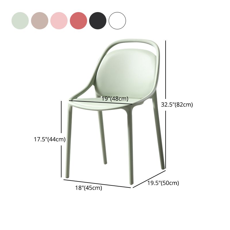 Sillas apilables de estilo moderno, sillas sin brazos con patas de plástico para cocina