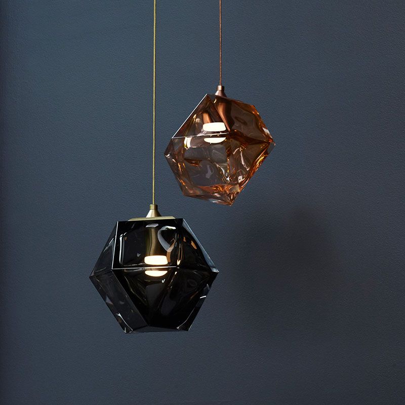 Geometric Hanging Light Nordic Glass Pendent Lighting Fixture for Sitting Room
