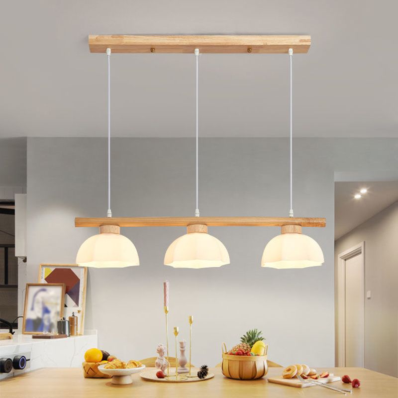 Modernism 3-Light Kitchen Island Lighting Beige Island Pendant Lighting