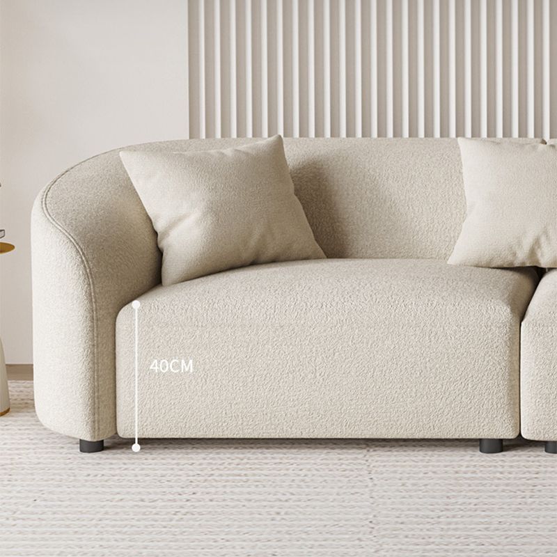 Water Resistant Sofa Wooden Curved Recessed Arm Settee for Living Room
