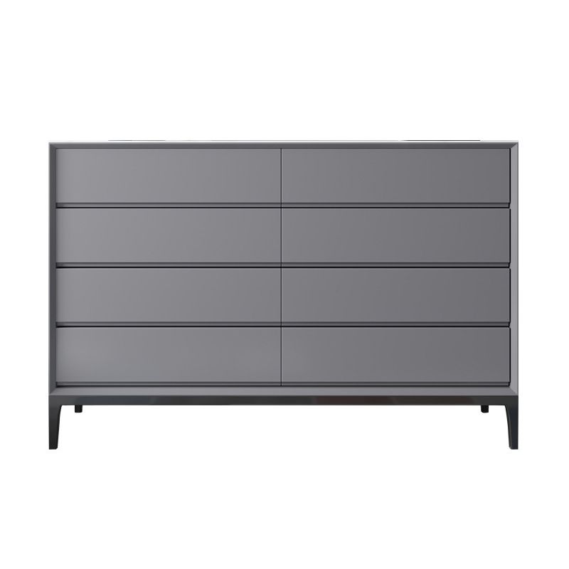 Contemporary Rectangle Accent Chest, Wooden Chest in Grey with Drawers