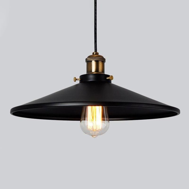 Metal Industrial Pendant Light 1-Light Cone Hanging Ceiling Light for Bar