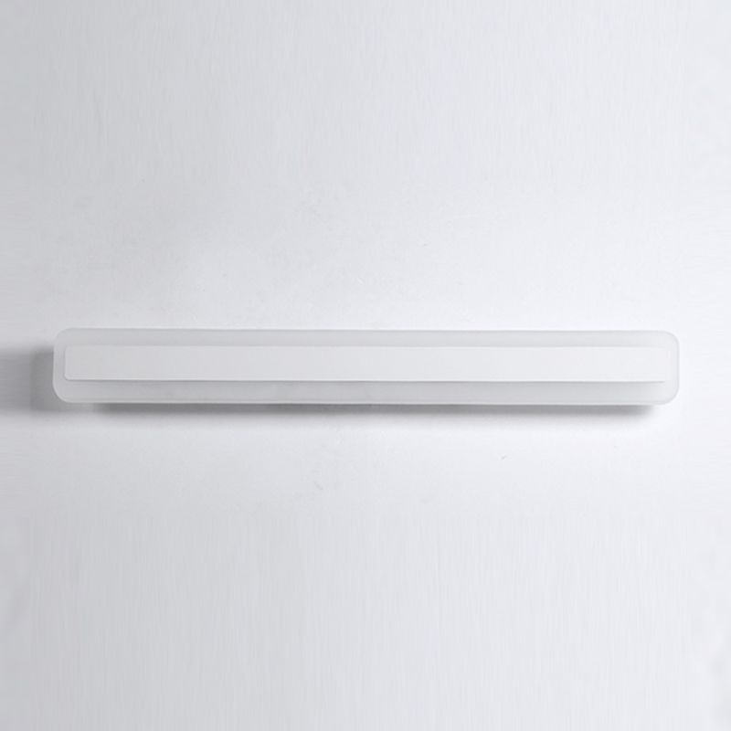 Metal Linear Shade Wall Sconce Modern Style 1-Light Mirror Wall Lighting Fixture in White