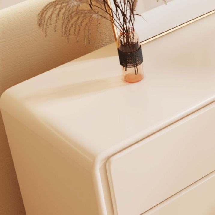 Contemporary with Drawer Cream Lighted Mirror Wooden Make-up Vanity