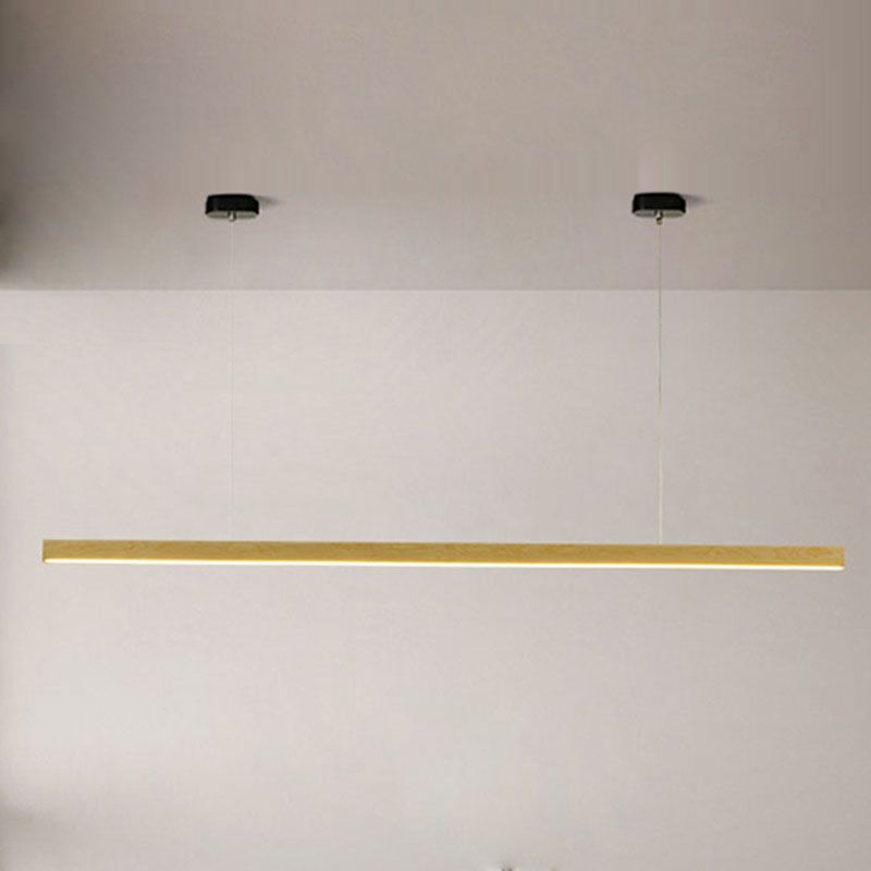 Acrylic and Wood chandelier light, Simple Linear island lighting fixtures for Kitchen Island