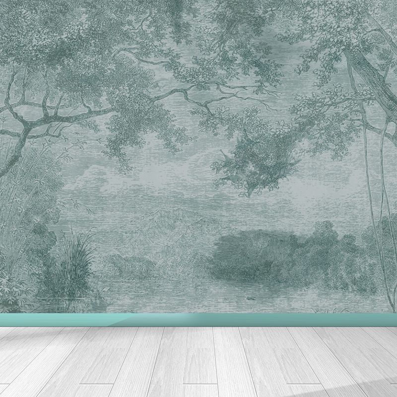 House Decor Forest Mural Wallpaper Customized Tropical Wall Covering for Playroom