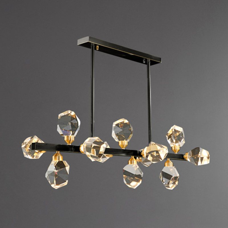 Multi-Light Island Lighting Modern Style Geometric Shape Crystal Hanging Lights