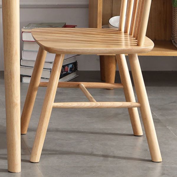 Contemporary Wood Dining Chair Windsor Back Side Chair in Matte Finish for Indoor