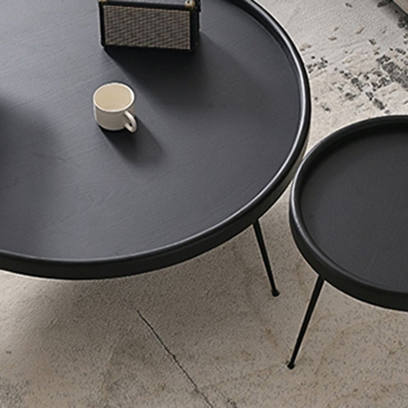 Scandinavian 3 Legs Coffee Table Round Wooden Coffee Table for Living Room