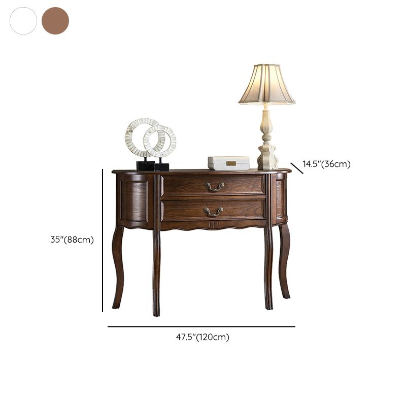 Victoria Wood Console Table Half Moon Console Sofa Table for Hall