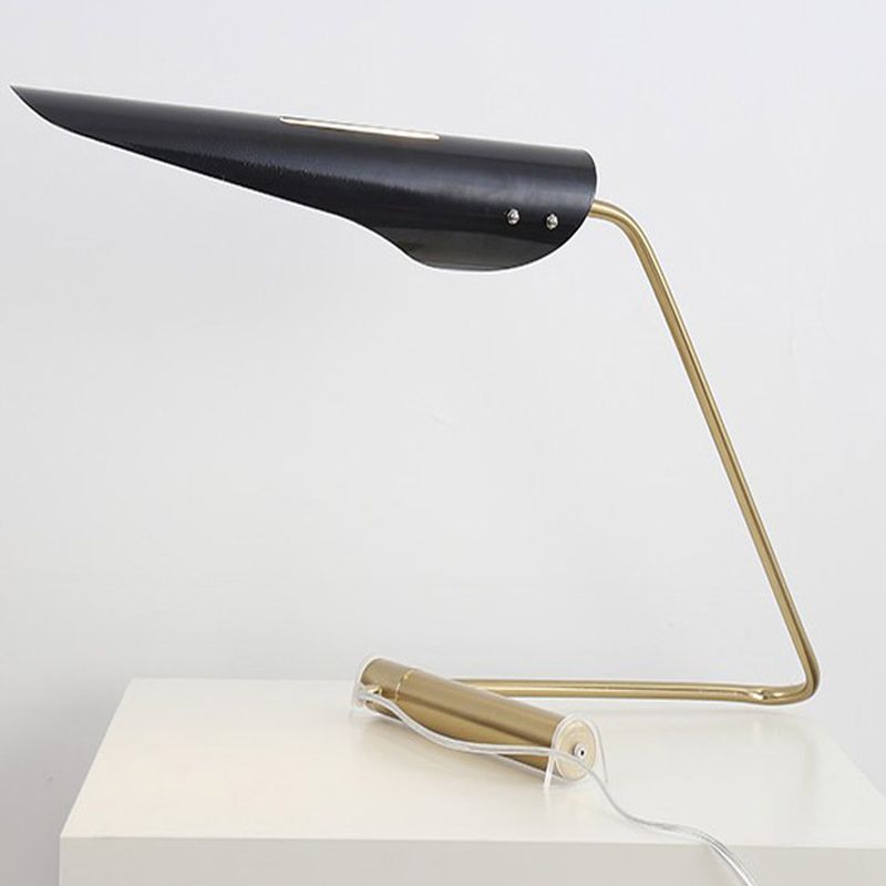 Lámpara de pie contemporánea 1 con sombra de metal lámpara de mesa en forma de pájaro negro/blanco para sala de estar