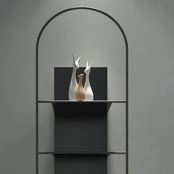 Modern Style Bookshelf Closed Back Metal Bookcase for Living Room