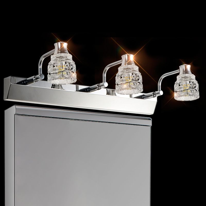 Geométrique Vanité Murce Sronce Modern Crystal Crystal Multi Lights Vanité de salle de bain Lumière