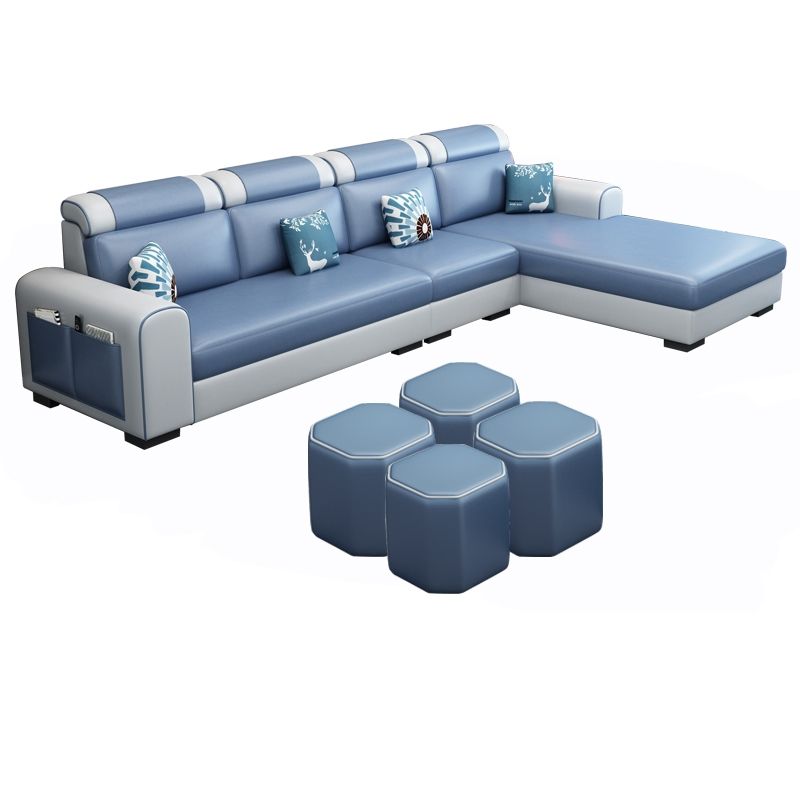 Contemporary Right Hand Facing Sectional with Round Arm and Storage