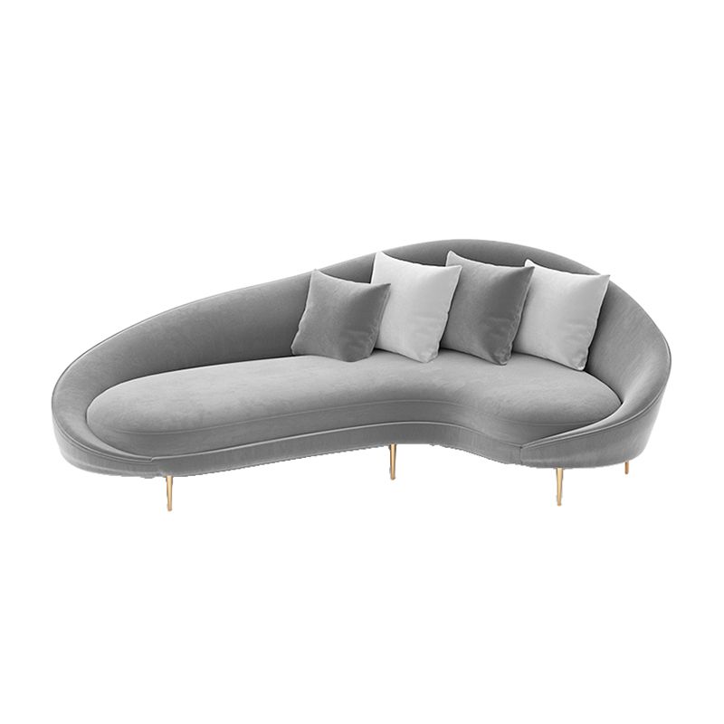 Contemporary Curved Sofa with Slopped Arm and Tight Back for Apartment