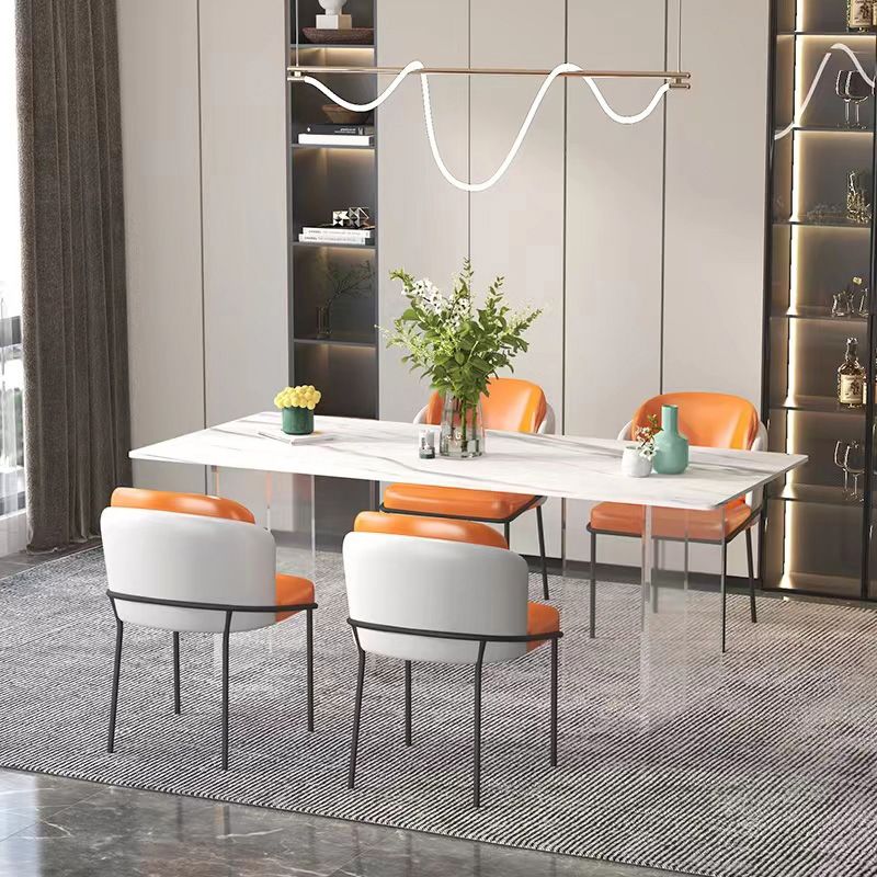 Modern 1/5 Pieces Dining Set Rectangle Stone Dining Table for Dining Room
