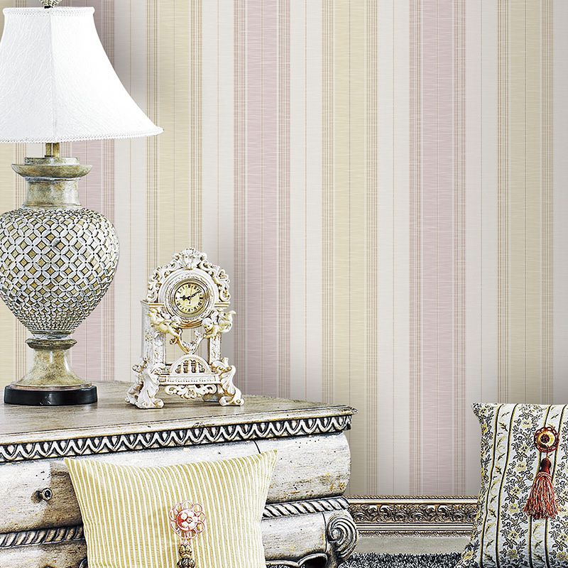 Eenvoudige wandbekleding met verticale strepen voor woondecoratie, behangrol van 50 m2 in pastelkleur