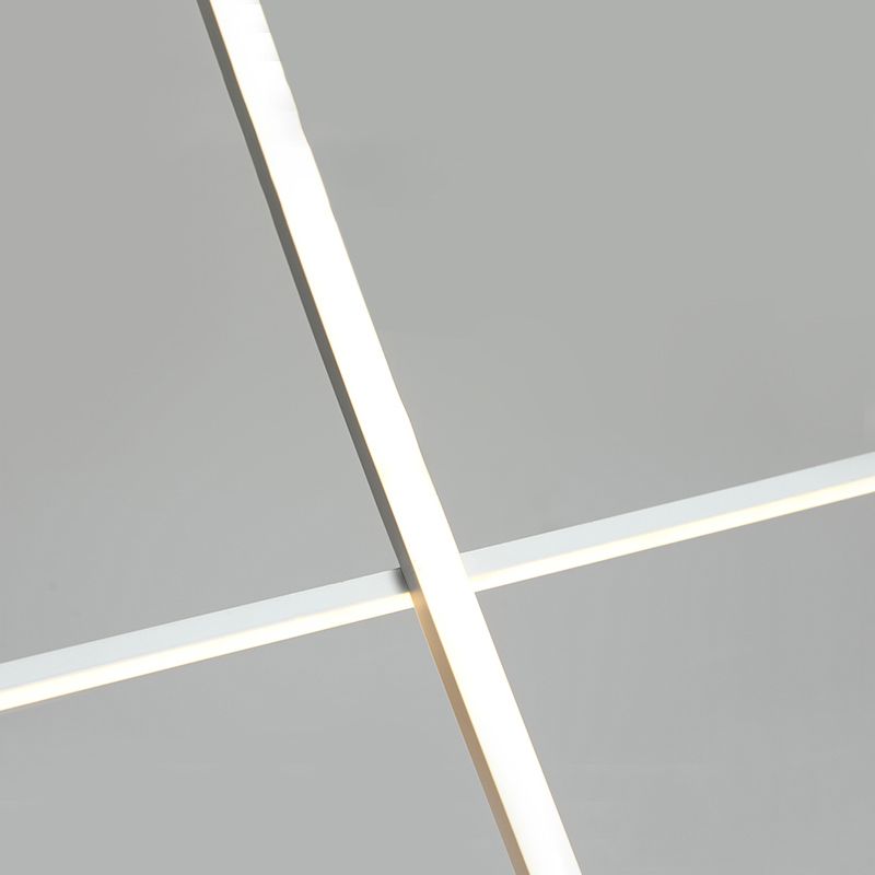 Luci d'isola lineare Luce a soffitto dell'isola metallica contemporanea in finitura bianca