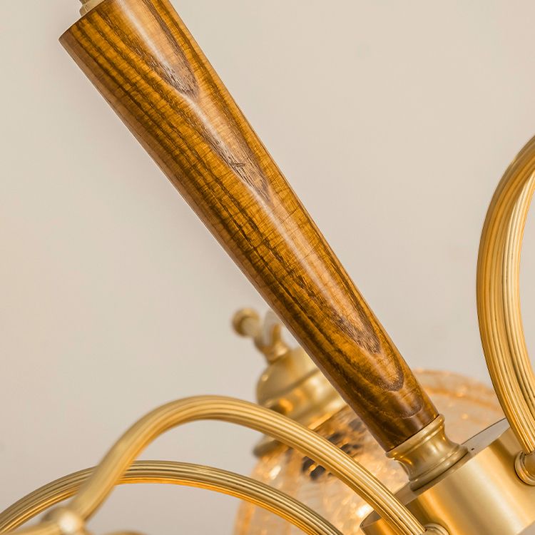 Modern Dome Chandelier Lighting Fixtures Glass Pendant Chandelier in Gold